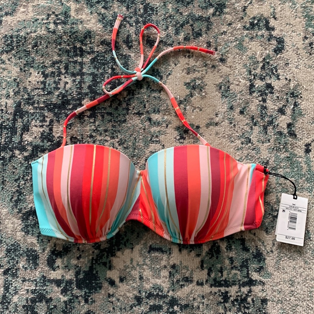 NWT Shade & Shore (Target) Striped Bikini Top w/ removable straps
